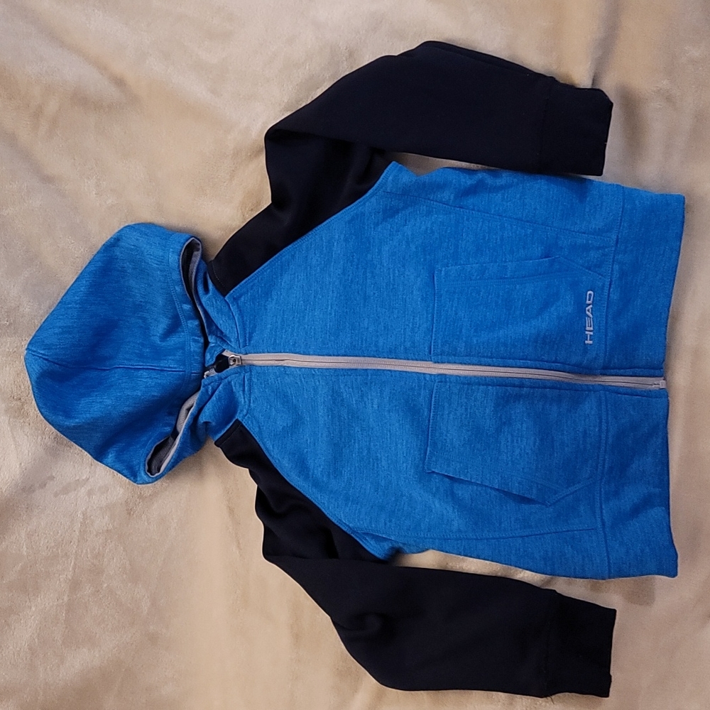 Boys XS zippered sweater, Blue and Black, Brand: Head